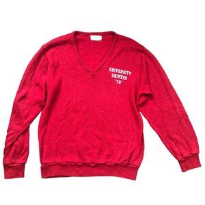 Vintage Creslan & Rayon Sweater Women's M Red University Univees‎ "75" Applique